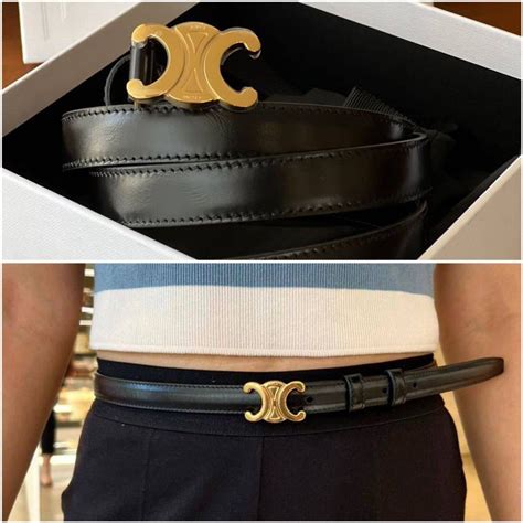 celine triomphe belt black|Celine belt size chart.